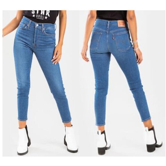 LEVI'S Wedgie Skinny Jeans High Rise Button Fly Stretch Denim Jeans High Waist - Picture 1 of 9
